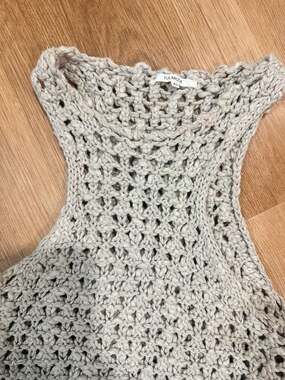 Tularosa Women's Open-Knit Sleeveless Crop Tank Top